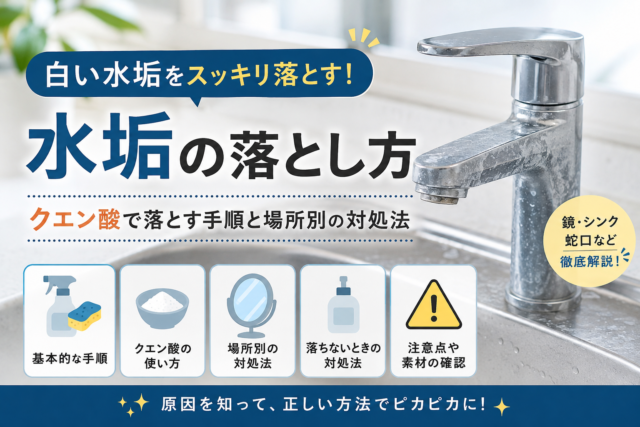 水垢の落とし方は？場所別の掃除方法と落ちないときの対処法