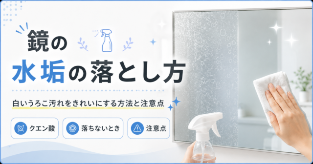 鏡の水垢の落とし方｜白いうろこ汚れの掃除方法と落ちないときの対処法